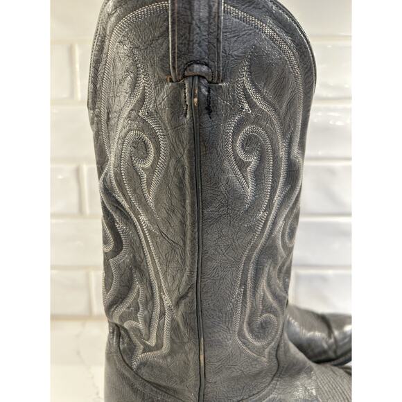 Vtg‎ Tony Lama 8954 Kangaroo Gray Cowboy Boots Pointed Toe Men\'s Size 9.5 EE main image 10